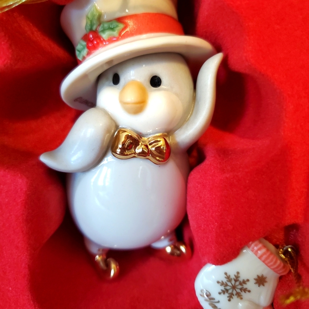 Lenox christmas ornament posh penguin decor
